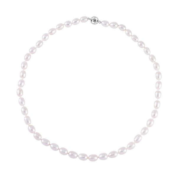 7-9 mm wei&szlig;e S&uuml;&szlig;wasserperlen Halskette