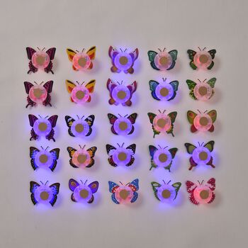 25er LED-Set aus mehrfarbigen Schmetterlingen