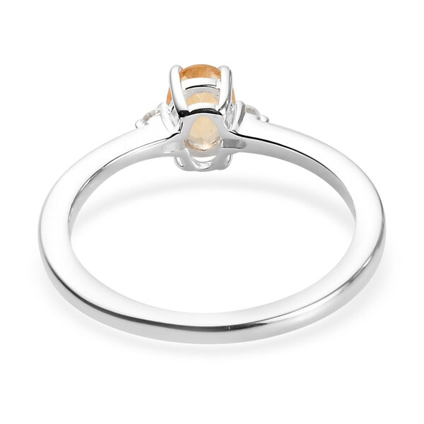 Citrin und Wei&szlig;er Simulierter Diamant Ring 925 Silber  ca. 0,50 ct image number 5
