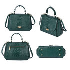 Luxus Crossbody Tasche mit Kroko-Prägung aus echtem Leder, Grün image number 3