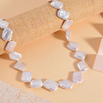 Wei&szlig;e Keshi-Perlenkette 50cm