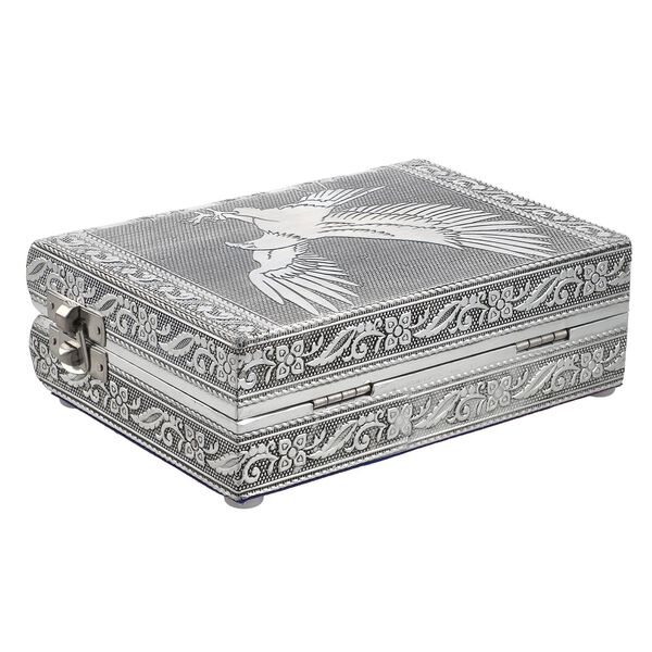 Handgefertigtes, Aluminium-Schmuckk&auml;stchen, silber, Adlerpr&auml;gung image number 6