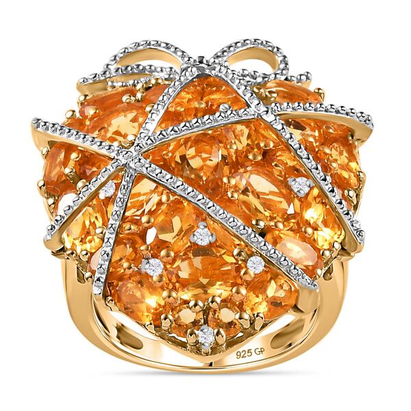GP Amore Kollektion- AA Citrin, Zirkon und blauer Saphir-Ring- 9,29 ct. image number 4
