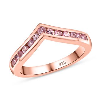 Lila Spinell Ring, 925 Silber Ros&eacute;gold Vermeil (Gr&ouml;&szlig;e 18.00) ca. 0.51 ct