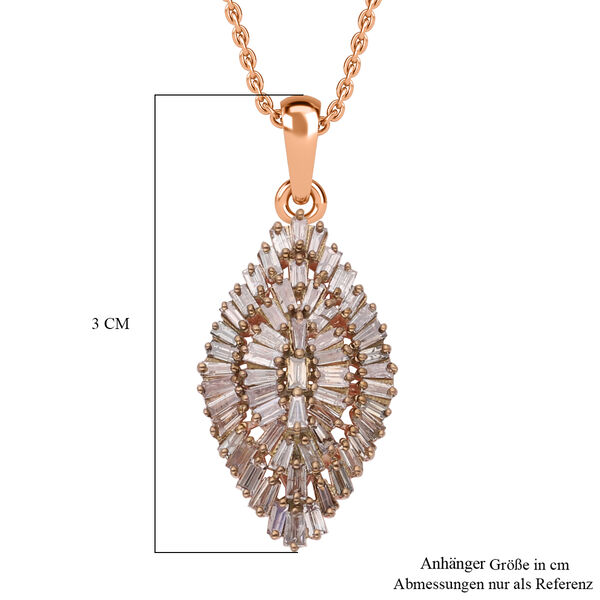 Nat&uuml;rlicher Champagner Diamant-Anh&auml;nger mit 45cm Kette - 1 ct. image number 6