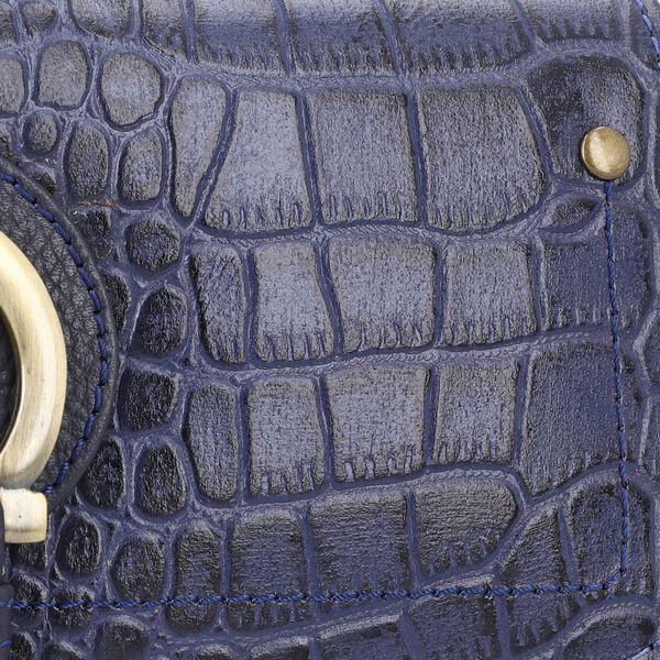 Echtleder Portemonnaie mit Krokopr&auml;gung und RFID-Schutz, 19,5x11,45 cm, marine image number 6