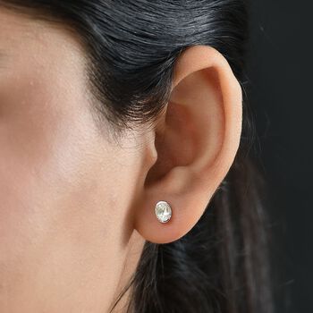 D joy AAA Premium Malagasy Regenbogen Mondstein Star Glimmer Ohrringe 925 Silber platiniert ca. 0.90 ct