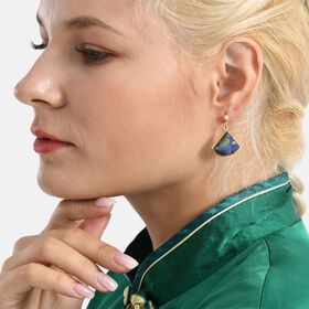 LA MAREY 2er-Set Brokat Seiden-Haarspangen und Ohrringe, Gr&uuml;n