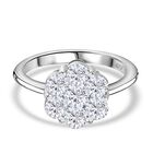 Moissanit Ring 925 Silber rhodiniert (Größe 18.00) ca. 1,22 ct