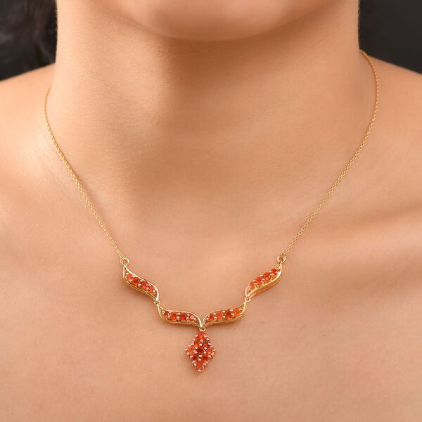 Blaze Feuer Opal Halskette ca. 45 cm 925 Silber 750 Gelbgold Vermeil ca. 1.78 ct image number 3