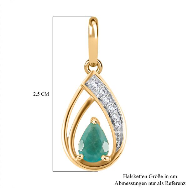 Grandidierit und weißer Zirkon-Anhänger, 925 Silber vergoldet ca. 0.80 ct image number 6