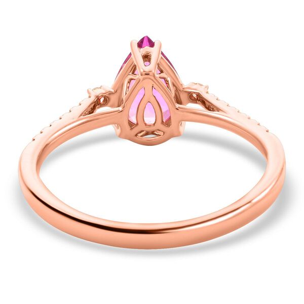 Iliana AAA Rosa Saphir, Wei&szlig;er Diamant IGI zertifiziert und gepr&uuml;ft Ring 750 Gold (Gr&ouml;&szlig;e 18.00) ca. 1.25 ct image number 4