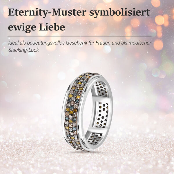 Blauer Diamant P3, Gelber Diamant Ring 925 Silber rhodiniert (Gr&ouml;&szlig;e 18.00) ca. 1,00 ct image number 1