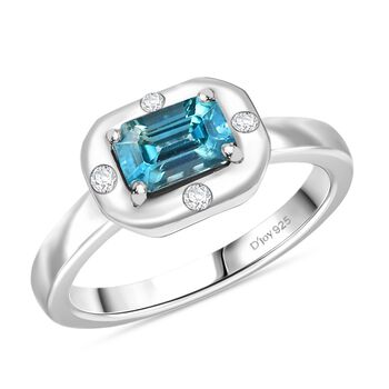 D'Joy AAA blauer und wei&szlig;er Zirkon Ring - 1,35 ct.