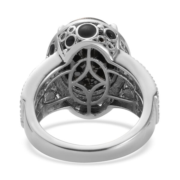 Elite Shungit Ring 925 Silber platiniert  ca. 3,63 ct image number 4