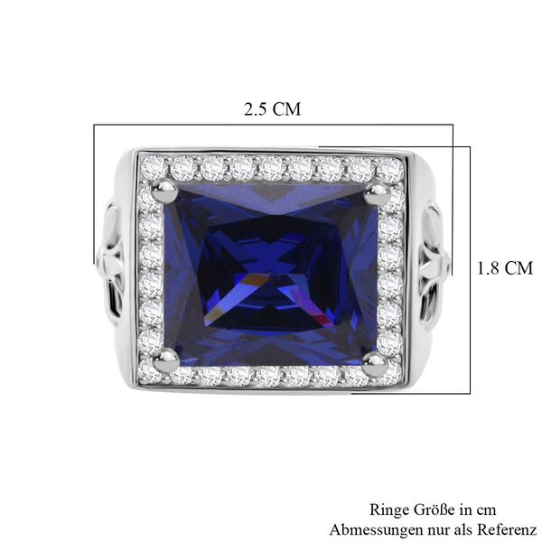 LUSTRO STELLA - Blauer Zirkonia, Wei&szlig;er Zirkonia Ring 925 Silber rhodiniert (Gr&ouml;&szlig;e 17.00) image number 5