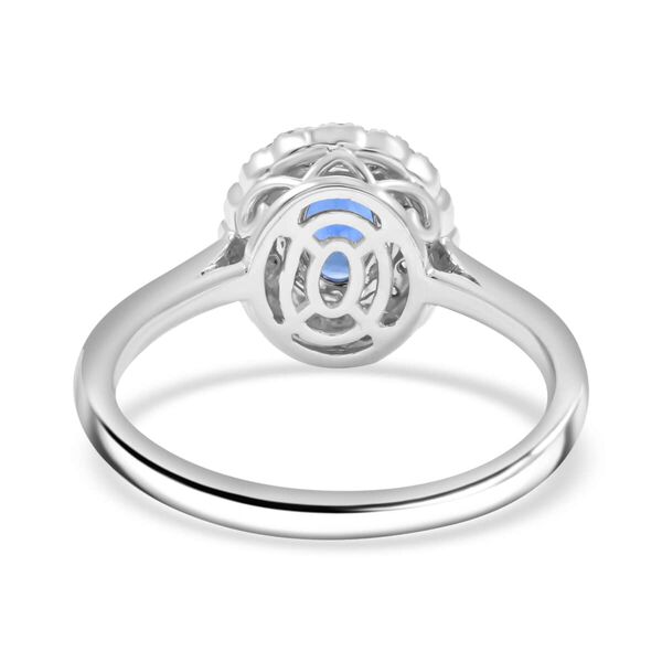 RHAPSODY zertifiziert und gepr&uuml;ft AAAA Blauer Saphir und VS-EF Diamant Ring in 950 Platin - 1,45 ct. image number 4