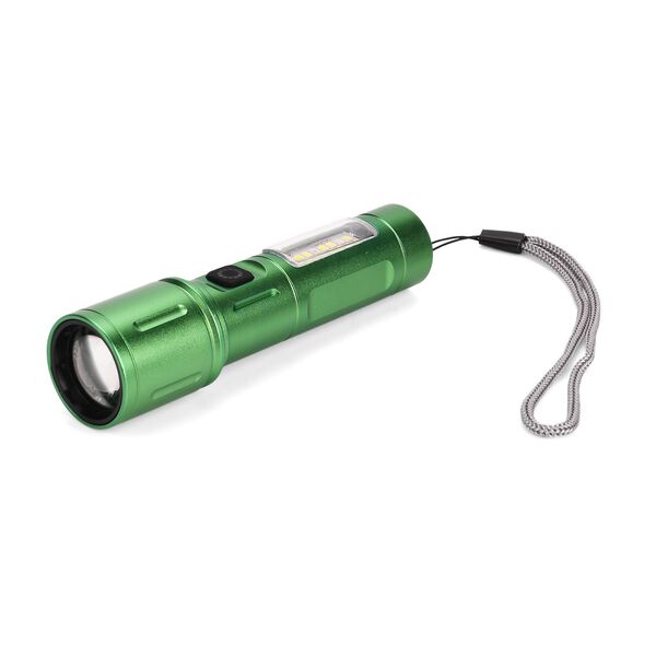 LIVMORE 6 in 1 LED-Taschenlampen aus Metall mit SOS Funktion, wiederaufladbar, 14x3,5 cm, Gr&uuml;n image number 4