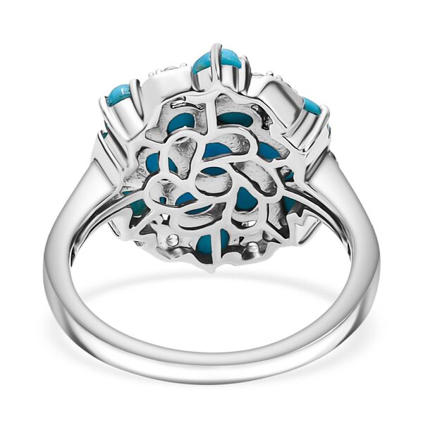 T&uuml;rkisfarbener Wirbel -AA Sleeping Beauty T&uuml;rkis Ring 925 Silber rhodiniert (Gr&ouml;&szlig;e 21.00) ca. 2.46 ct image number 6