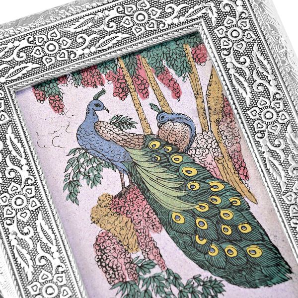 Handgefertigte, oxidierte Schmuckbox mit Edelsteinmalerei, Eulen-Design,  20x15x6,36 cm image number 6