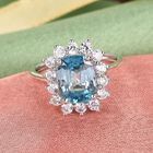 AAA Ratanakiri Blauer Zirkon und Zirkon Halo Ring 375 Weißgold image number 1