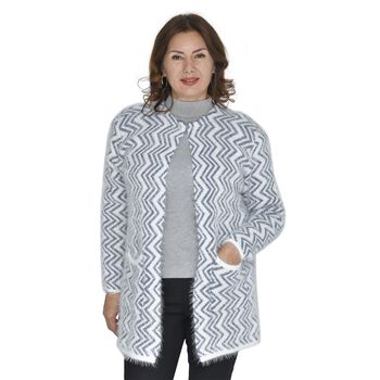 TAMSY: Comfort Cardigan mit 2 Taschen, Hellgrau