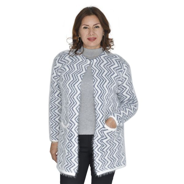 TAMSY: Comfort Cardigan mit 2 Taschen, Hellgrau