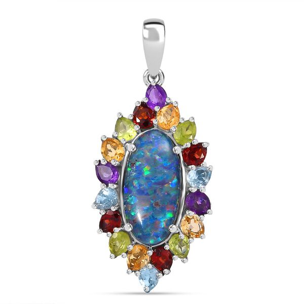 Boulder Opal Triplett und Multi-Edelstein Anh&auml;nger - 6,72 ct.