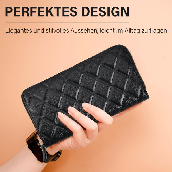 Echtleder Brieftasche, schwarz image number 2