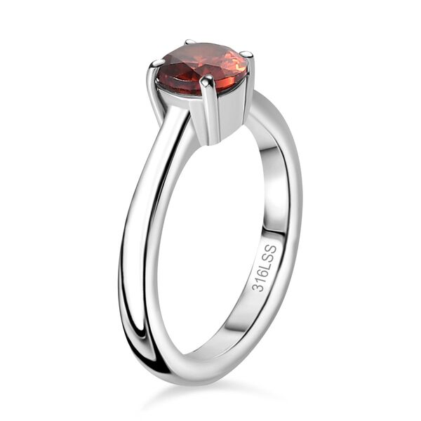 2er Set - Roter Zirkonia Anhänger mit Kette und Ring (Größe 18.00), Edelstahl image number 5