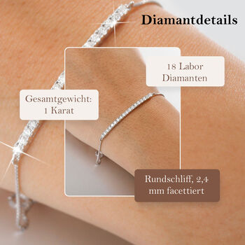 LUXURIANT SI-GH Labor Diamant 26,75cm Armband, 925 Silber rhodiniert - 1 ct.