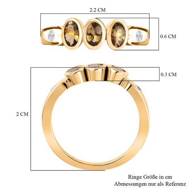 AA nat&uuml;rlicher goldener Tansanit und Zirkon-Ring - 0,80 ct. image number 6