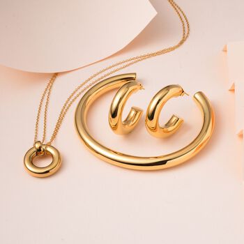 Designer-Schmuckset in Goldton