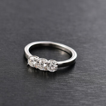 Moissanit Ring, 925 Silber platiniert - 0,68 ct.