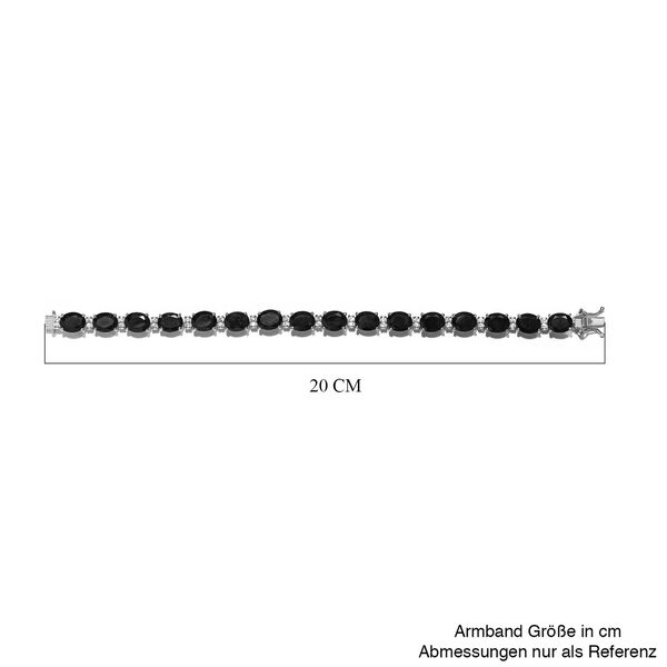 Schwarzes Turmalin und wei&szlig;es Zirkon Armband, ca. 19 cm, 925 Silber platiniert ca. 30.56 ct image number 5