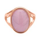 Rosenquarz-Ring, reiner Edelstahl roséfarben  ca. 10,00 ct image number 0