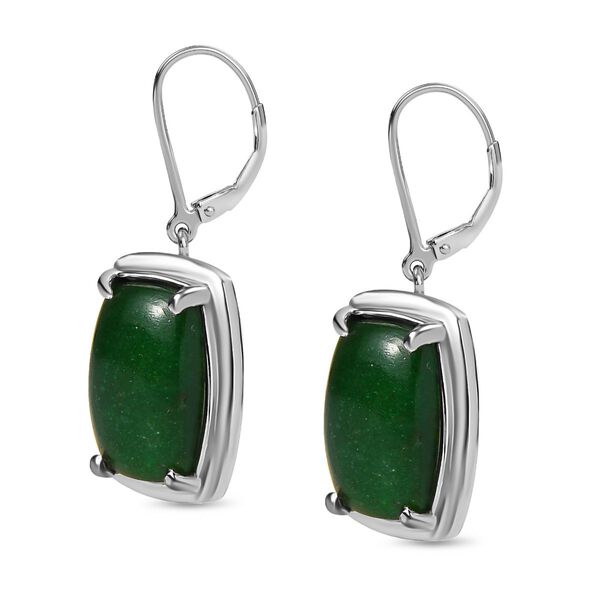 Gr&uuml;ne Aventurin Ohrringe, Edelstahl, ca. 15.98 ct image number 4