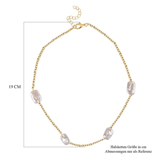 Weiße Keshi Perle-Halskette image number 5