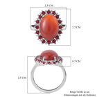 Gefärbter roter Achat, Roter Kristall Ring, Reiner Edelstahl, (Größe 17.00), ca. 5.00 ct image number 6