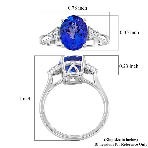 LUXORO AGI zertifiziert und gepr&uuml;ft AAAA Tansanit und Diamant Schmuckset in 585 Wei&szlig;gold image number 11