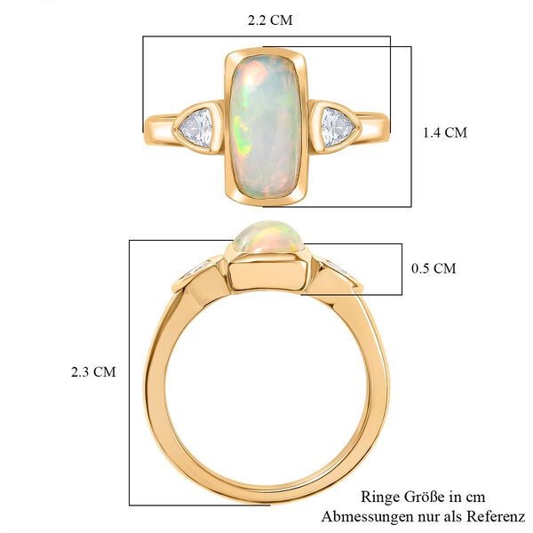 AA Natürlicher, äthiopischer Welo Opal und Moissanit Ring - 1,76 ct. image number 7