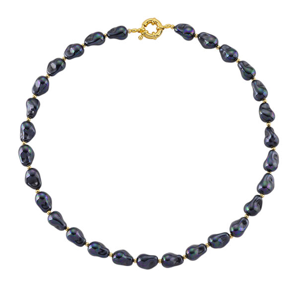 Pfauenfarbene Muschelkernperle 50cm Halskette image number 3