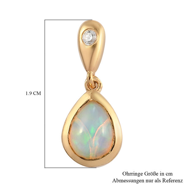 Nat&uuml;rliche &auml;thiopische Opal und Zirkon-Ohrh&auml;nger, 925 Silber vergoldet ca. 1,92 ct&nbsp; image number 6