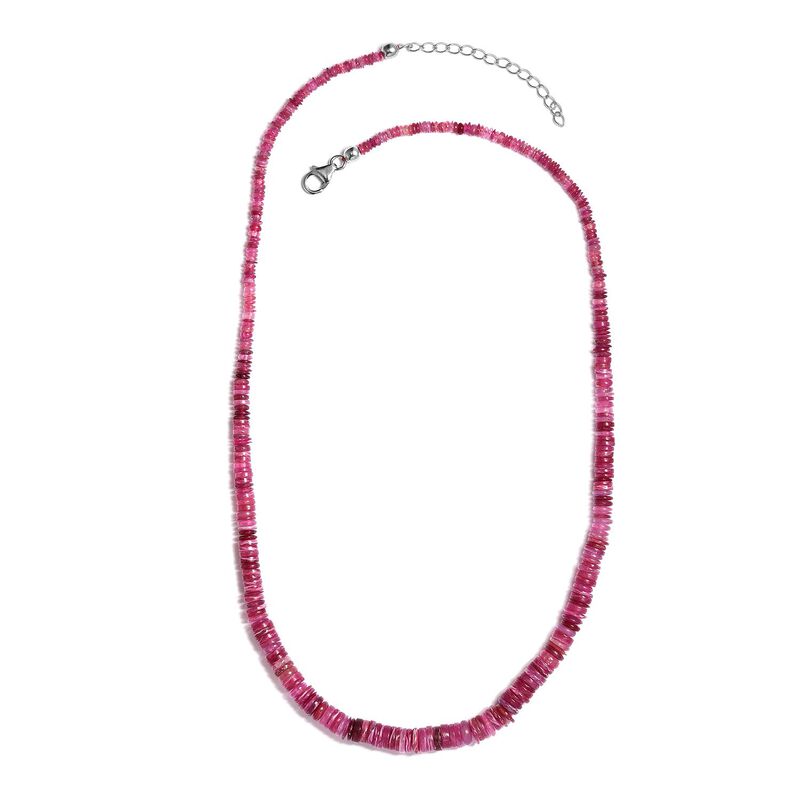 Afrikanischer Rubin (Fissure gefüllt) Halskette, ca. 45 cm, 925 Silber rhodiniert ca. 116.63 ct image number 0