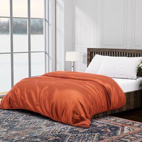 Serenity Night: Premium-Kollektion Herbst-Winter-Steppdecke aus 100 % Bambus mit hochwertiger Kunstdaunenfüllung – 135 x 200 cm, Kupferfarben