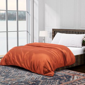 Serenity Night: Premium-Kollektion Herbst-Winter-Steppdecke aus 100 % Bambus mit hochwertiger Kunstdaunenf&uuml;llung &ndash; 135 x 200 cm, Kupferfarben