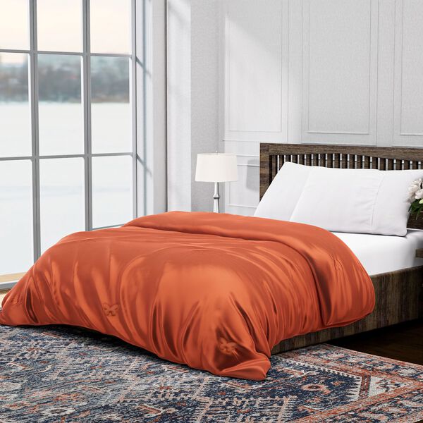 Serenity Night: Premium-Kollektion Herbst-Winter-Steppdecke aus 100 % Bambus mit hochwertiger Kunstdaunenf&uuml;llung &ndash; 135 x 200 cm, Kupferfarben