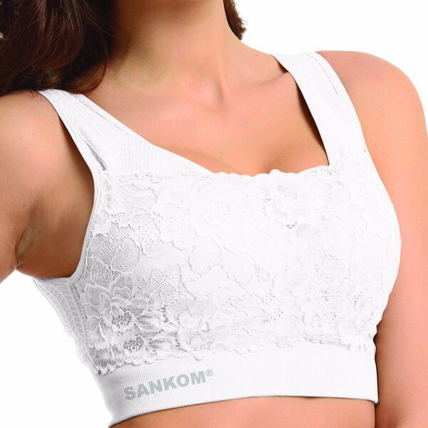 SANKOM - Rückenstütze Haltungskorrektur Push-up Spitzen-BH, Größe M/L, 80-85 cm, Schwarz image number 3