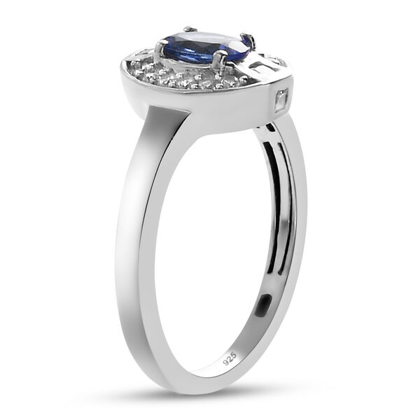 Tansanit und Zirkon Ring 925 Silber platiniert  ca. 0,70 ct image number 5