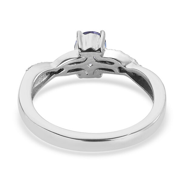 Tansanit und Zirkon Ring 925 Silber platiniert  ca. 0,75 ct image number 6